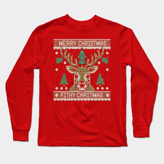 Merry Christmas Filthy Animal  Sweater Long Sleeve T-Shirt by Aldrvnd